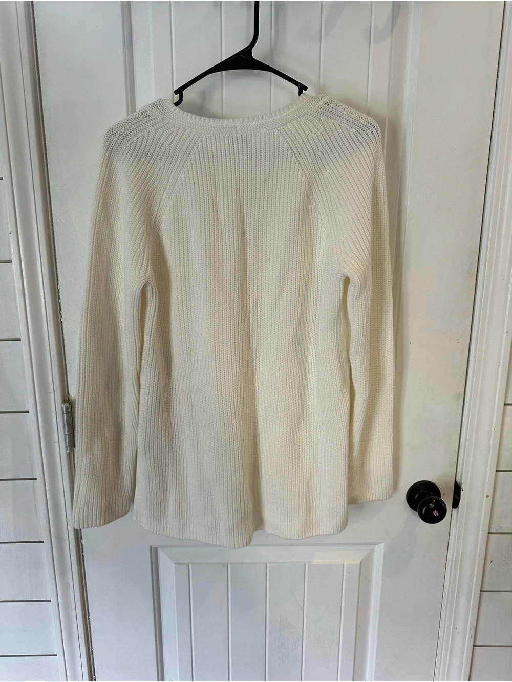 J. Crew Ivory V-Neck Ribbed Sweater 100% cotton